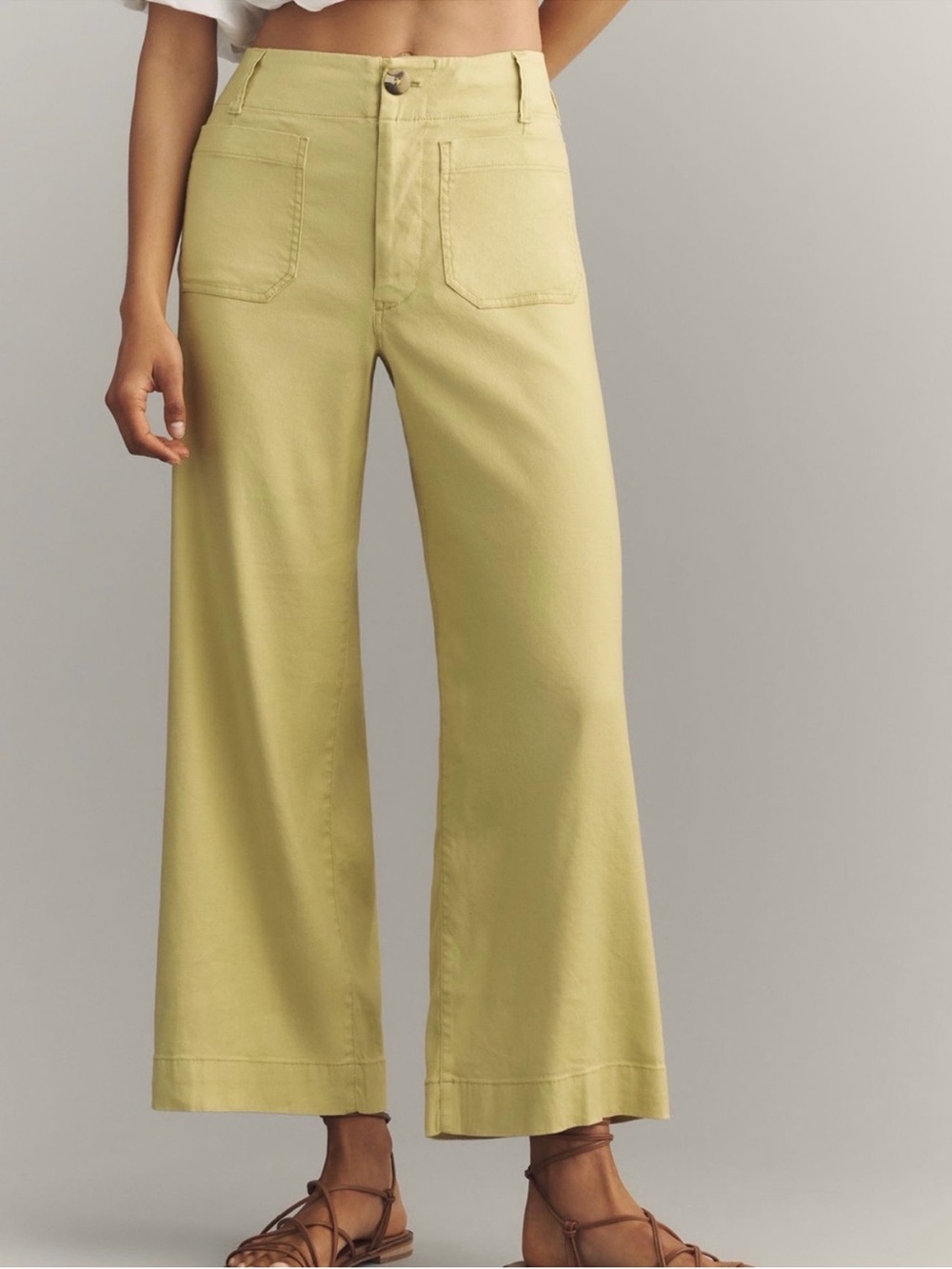 Anthropologie/ Maeve - Colette High-Rise Wide Leg Linen Stretch Pants - Picture 2 of 10